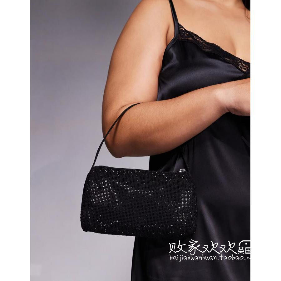 英国代购正品11.24 2025潮流导向 女包新款 深色闪钻设计手提包