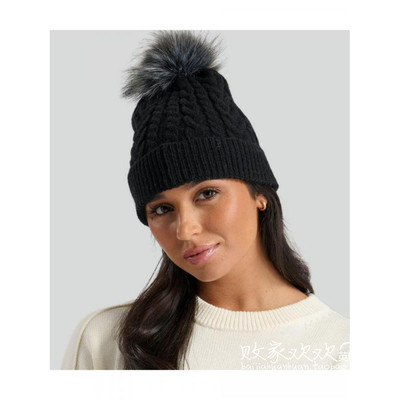 英国代购正品11.02 名品NL 饰品新款 毛球深色针织百搭帽子