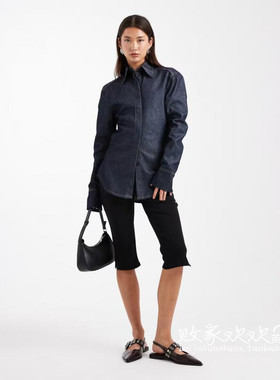 英国代购正品10.07 2025潮流导向 女装新款 翻领牛仔长袖舒适衬衫