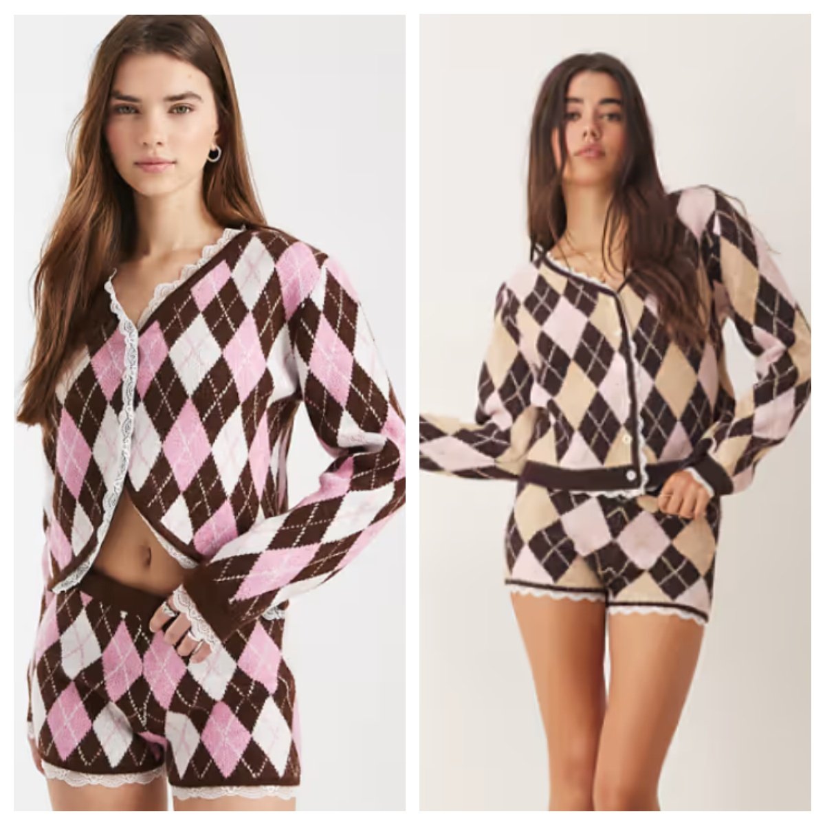 英国代购正品01.15 2026潮流导向 女装新款 蕾丝边菱格针织开衫,女装/女士精品,毛衣,淘宝优惠券,粉丝福利购,淘宝优惠卷