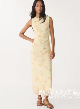 英国代购正品07.02 2025潮流导向 女装新款 时尚印花长款连衣裙