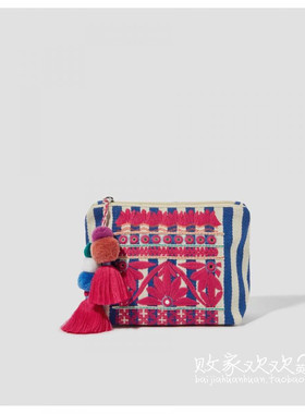 英国代购正品03.02 名品Monsoon 女包新款 复古风刺绣流苏手拿包