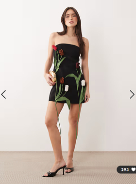 英国代购正品02.04 2026潮流导向 女装新款 3D郁金香花定制连衣裙