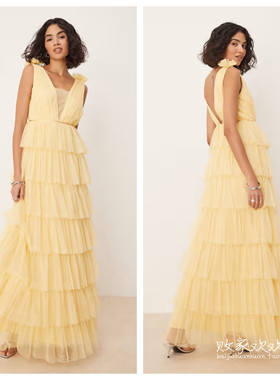 国内现货M秒！09.10  潮流导向 女装新款 设计多层长款连衣裙