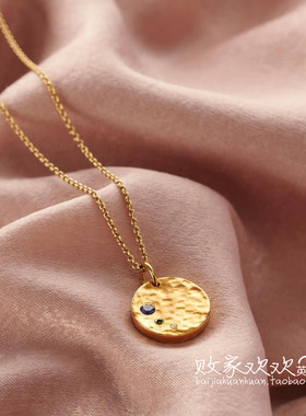 英国代购正品07.24 名品NEXT 饰品新款 绒面金币吊坠设计项链