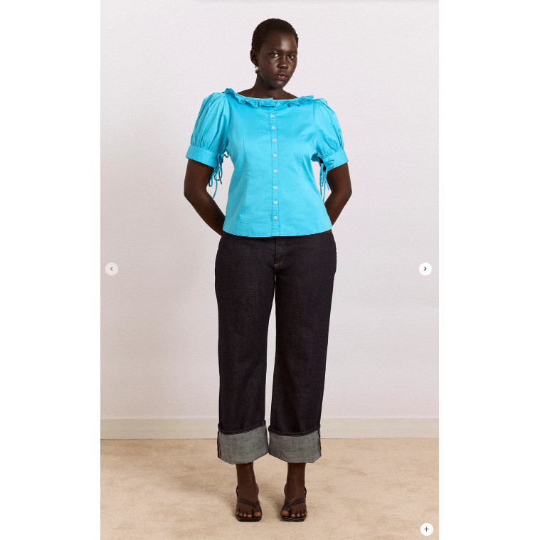 英国代购正品06.03 名品DM 女装新款 潮牌深色舒适牛仔裤子