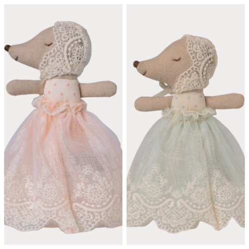 英国代购正品06.18 Maileg Baby Mouse 婴儿小老鼠连衣裙款玩偶