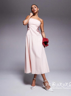 英国代购正品03.24 2025潮流导向 女装新款 吊带长款百搭连衣裙