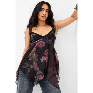 英国代购正品08.03 名品UO 女装新款 印花不规则设计百搭背心