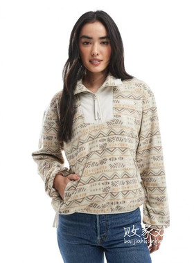 英国代购正品09.01 2025潮流导向 女装新款 半拉链印花长袖运动衫