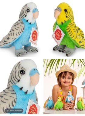 英国代购正品03.31 Budgie Soft Toy 13cm 虎皮鹦鹉毛绒玩具