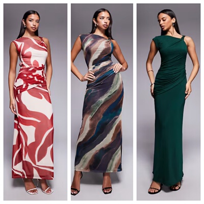 英国代购正品01.05 2026潮流导向 女装新款 设计印花长款连衣裙