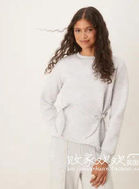 英国代购正品07.04 2025潮流导向 女装新款 系结长袖针织舒适毛衣