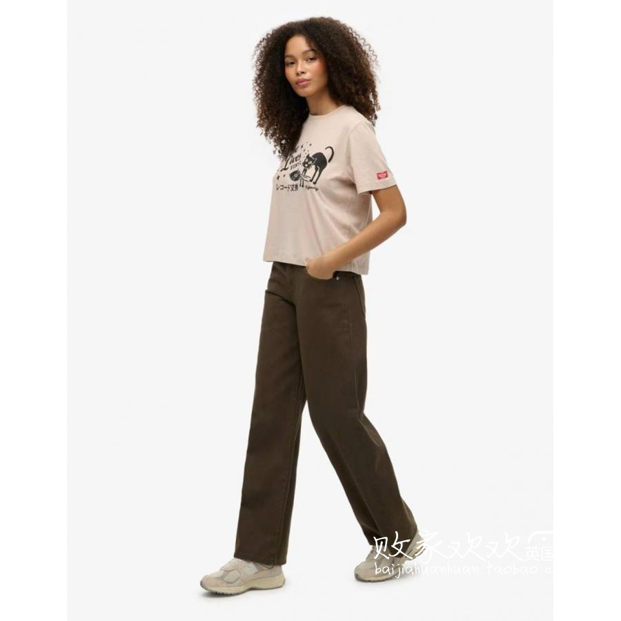 英国代购正品10.08 2025潮流导向 女装新款 休闲深色长款牛仔裤