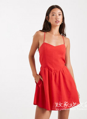 英国代购正品08.01 2025潮流导向 女装新款 时尚吊带迷人连衣裙