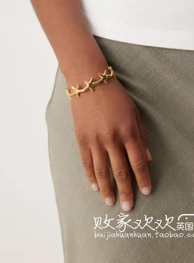 英国代购正品07.04 2025潮流导向 饰品新款 五角星金色设计手镯