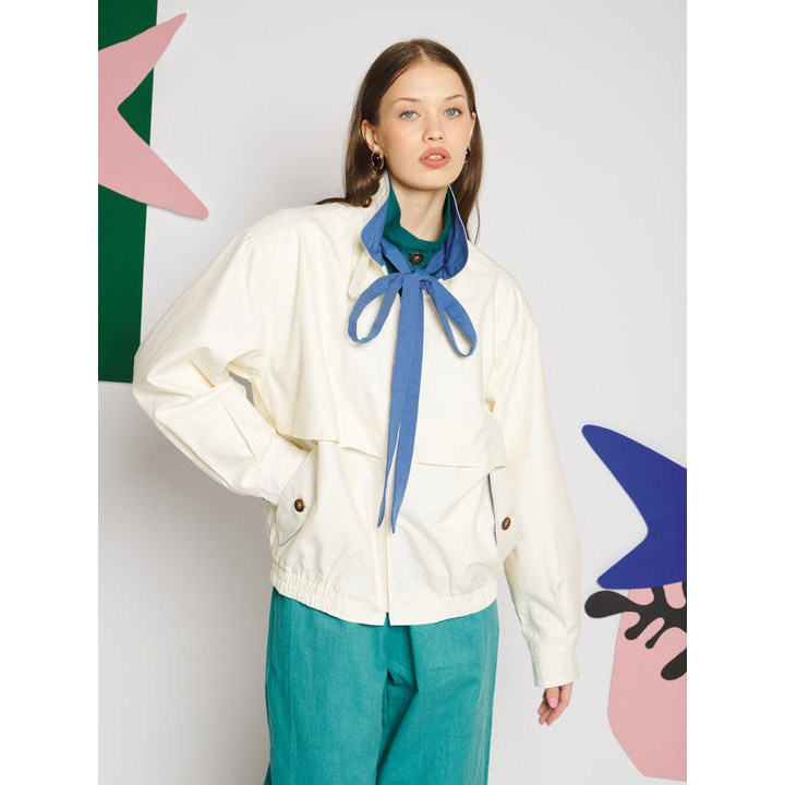 英国代购正品07.25 名品SJ 女装新款 潮牌浅色工装百搭外套