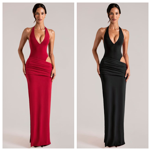 英国代购正品04.02 名品ohpolly 女装新款 设计露腰长款连衣裙