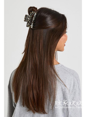 英国代购正品12.13 名品Boohoo 饰品新款 设计豹纹方块抓夹