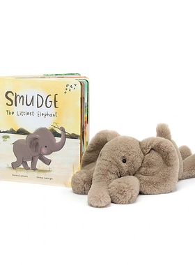 英国代购正品01.22 jellycat Smudge The Littlest 大象玩偶和书