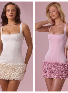 英国代购正品04.02 名品ohpolly 女装新款 3D花瓣迷笛款连衣裙
