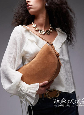 英国代购正品05.13 2025潮流导向 女包新款 设计绒面百搭单肩包