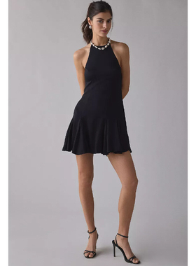 英国代购正品03.20 名品UO 女装新款 时尚设计露背深色迷人连衣裙