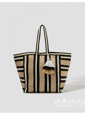 英国代购正品03.02 名品Monsoon 女包新款 时尚条纹大容量手提包