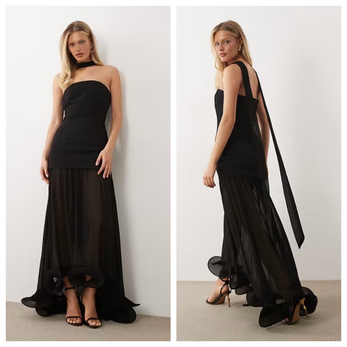 英国代购正品03.26 2026潮流导向 女装新款 荷叶边长款飘带连衣裙