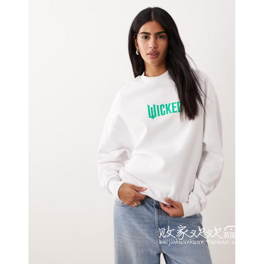 英国代购正品11.01 2025潮流导向 女装新款 休闲字母图案长袖卫衣