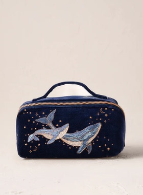 英国代购正品11.11 Mystical Whale Open Flat 刺绣海豚手提包