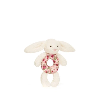 国内现货秒！01.04 Jellycat Blossom Cream Bunny草莓碎花兔摇铃