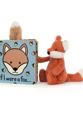 英国代购正品03.03 jellycat If I Were A Fox Book狐狸和书套装