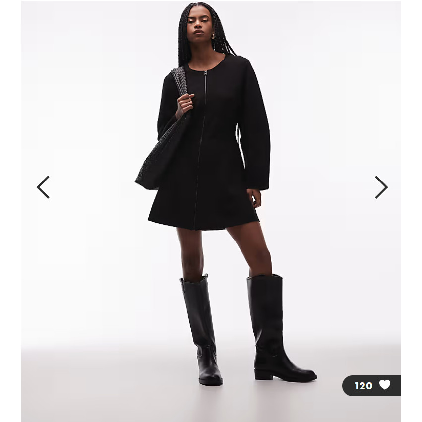 英国代购正品01.12 2026潮流导向 女装新款 拉链深色设计款连衣裙,女装/女士精品,连衣裙,淘宝优惠券,粉丝福利购,淘宝优惠卷