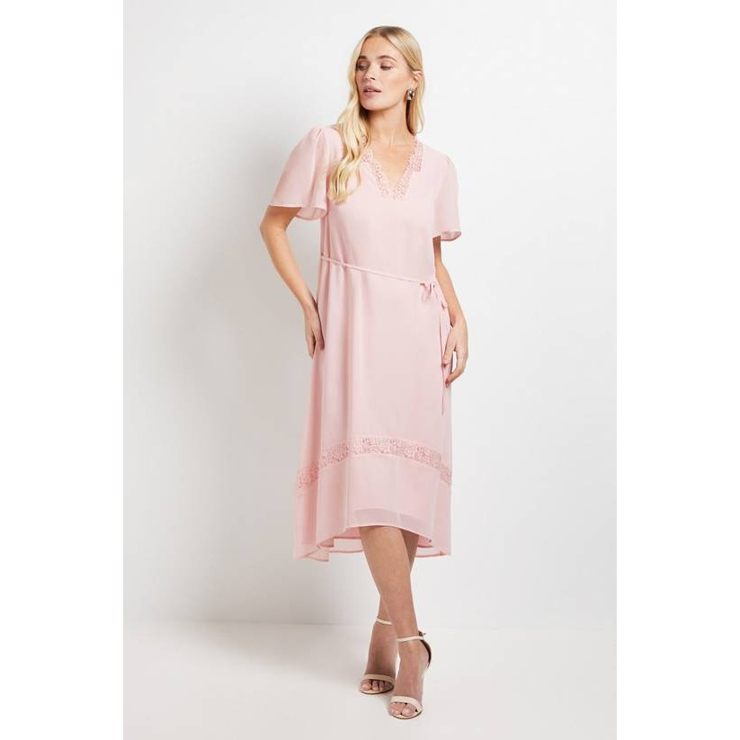英国代购正品08.01 名品PL 女装新款 时尚蕾丝边丝滑设计连衣裙