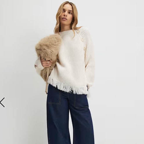 英国代购正品01.15 2026潮流导向 女装新款 流苏浅色针织百搭套衫,女装/女士精品,毛衣,淘宝优惠券,粉丝福利购,淘宝优惠卷