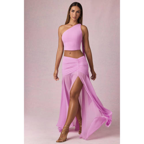 英国代购正品09.10 名品ohpolly 女装新款 设计开叉长款半身裙
