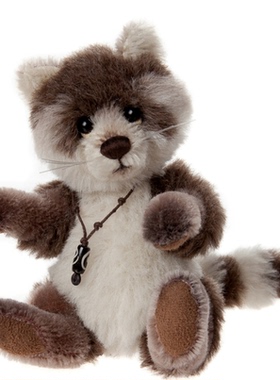 英国代购正品 Charlie Bears查理熊Pitter Patter Racoon浣熊玩偶