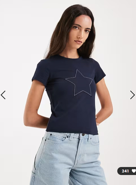 英国代购正品02.25 2026潮流导向 女装新款 休闲深色短袖舒适T恤