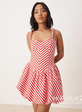 英国代购正品03.24 2025潮流导向 女装新款 时尚斜纹迷人连衣裙