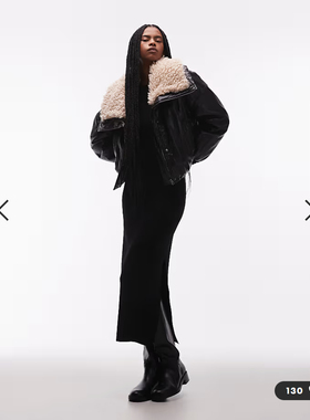 英国代购正品01.12 2026潮流导向 女装新款 设计深色开叉连衣长裙