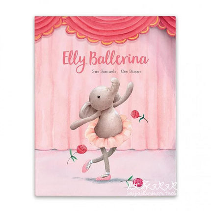 英国代购正品03.03 jellycat Elly Ballerina Book 粉红大象 书