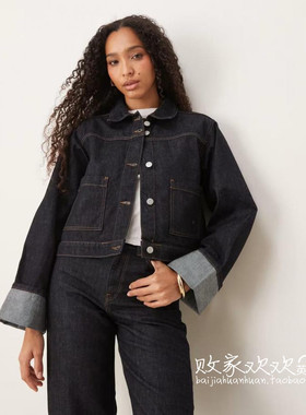 英国代购正品10.09 2025潮流导向 女装新款 潮牌牛仔短款舒适夹克