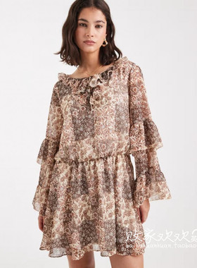 英国代购正品09.10 2025潮流导向 女装新款 时尚碎花迷人连衣裙