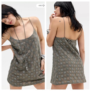 英国代购正品01.31 名品UO 女装新款 吊带闪钻设计迷人百搭连衣裙