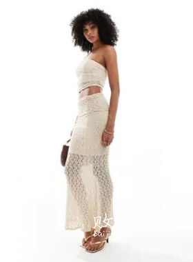 英国代购正品07.07 2025潮流导向 女装新款 设计浅色长款半身裙