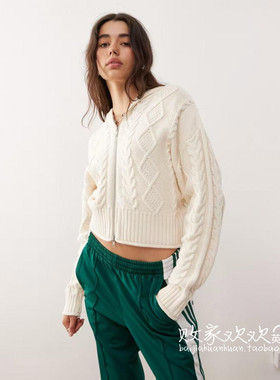 英国代购正品08.10 2025潮流导向 女装新款 休闲连帽浅色舒适开衫