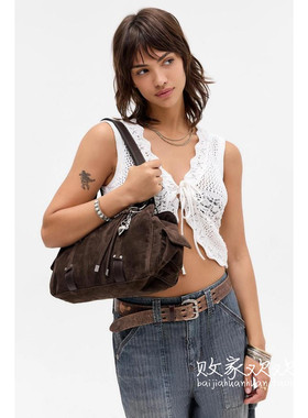 英国代购正品10.15 名品UO 女包新款 潮牌绒面设计百搭单肩包