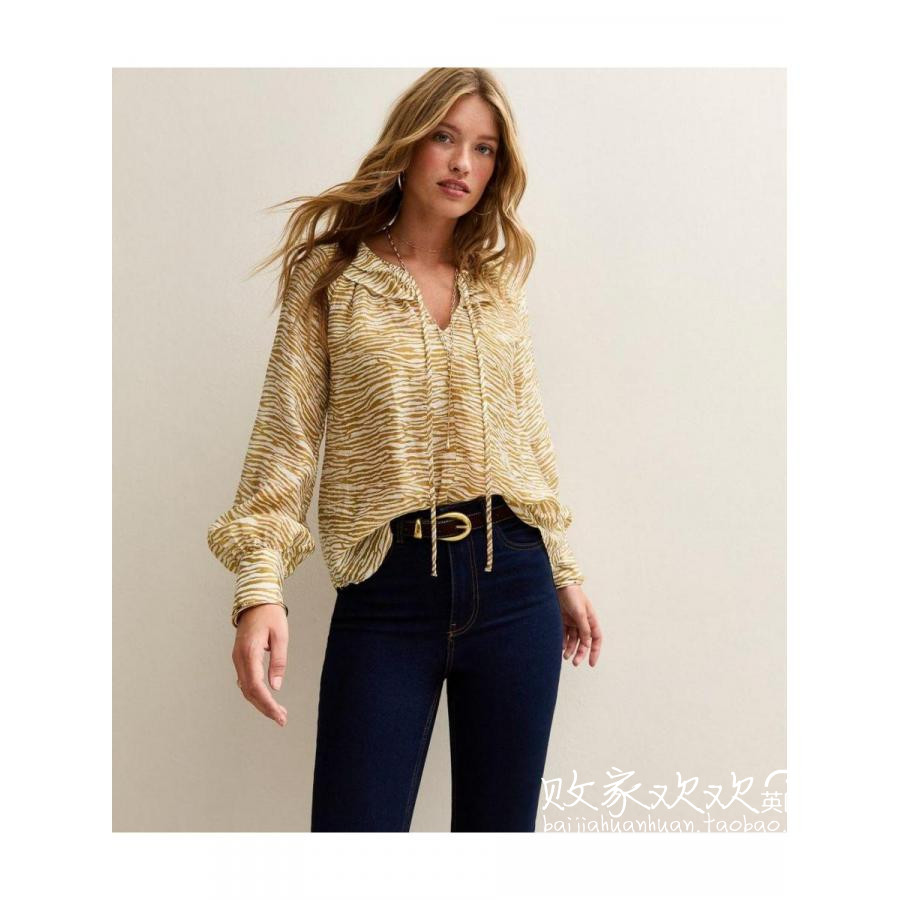 英国代购正品11.18 名品NL 女装新款 时尚印花长袖舒适百搭衬衫