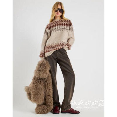 英国代购正品11.26 2025潮流导向 男装新款 复古花针织长袖毛衣